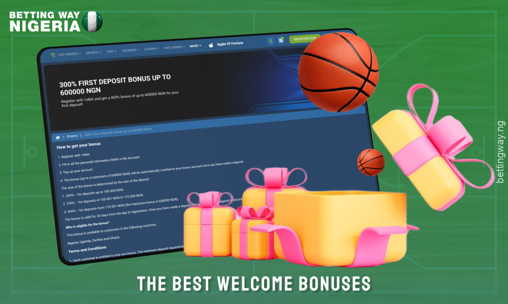 Basketball betting sites in Nigeria offer welcome bonuses with generous financial rewards for new players