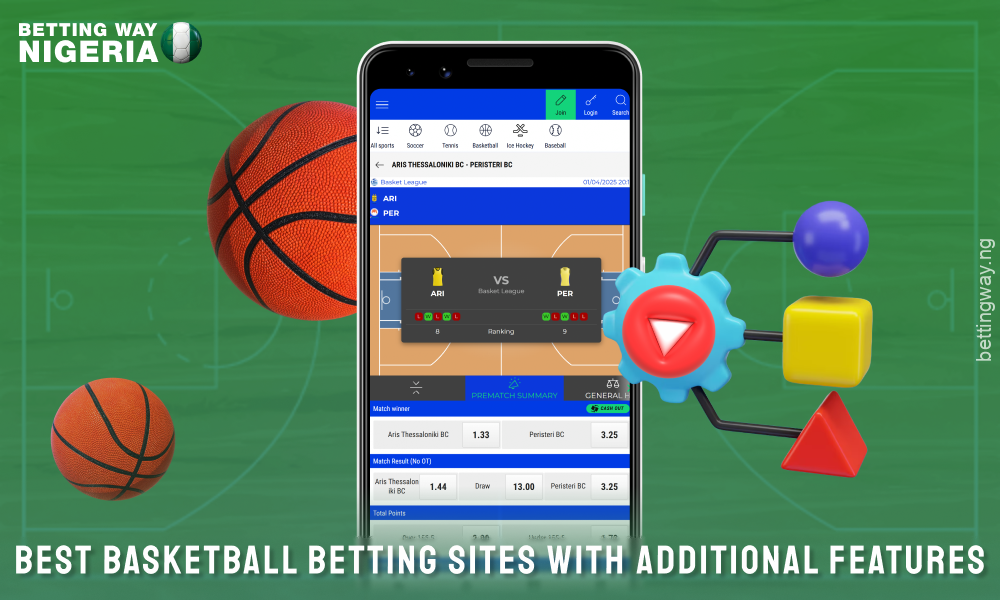 The best basketball betting sites in Nigeria offer additional features like live betting, live streaming and user-friendly mobile apps