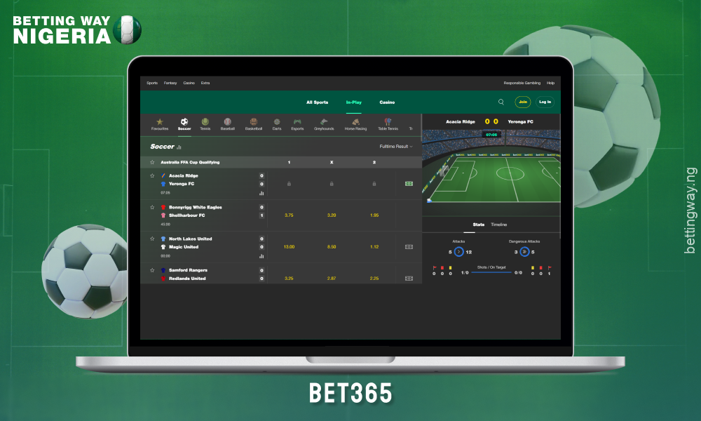 Bet365 in Nigeria offers great football odds, welcome bonuses, live streaming and customisable betting notifications