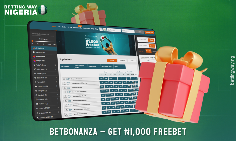 BetBonanza offers a freebet for every five live bets placed on the same day.