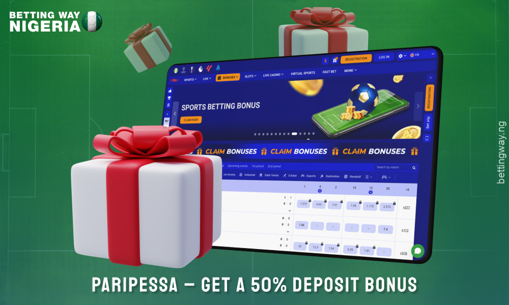 Bookmaker Paripessa offers a 50% deposit bonus every Monday with wagering requirements