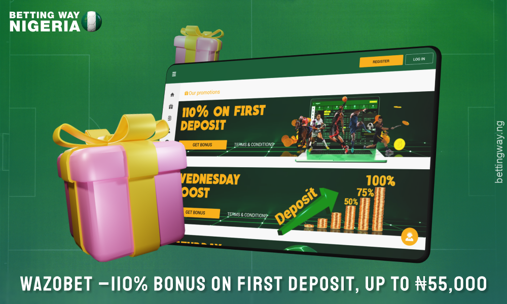 Sports betting site Wazobet is offering Nigerian players a 110% bonus on their first deposit