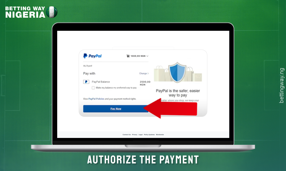 Authorize the payment in your PayPal account