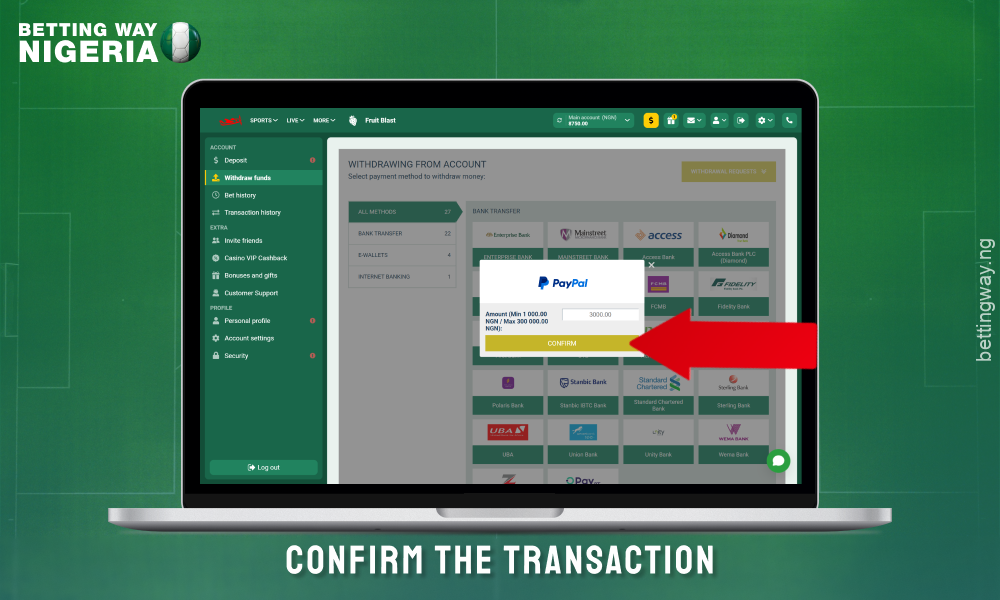 Confirm PayPal transaction