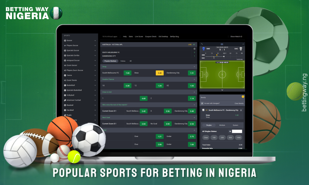In Nigeria, users can bet on a host of popular sports, from football and basketball to cyber sports and virtual gaming