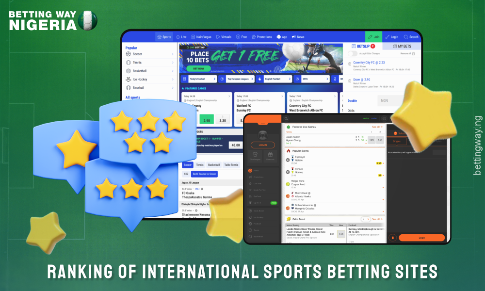 Top best international sports betting sites in Nigeria based on licence, betting markets, mobile compatibility and other criteria