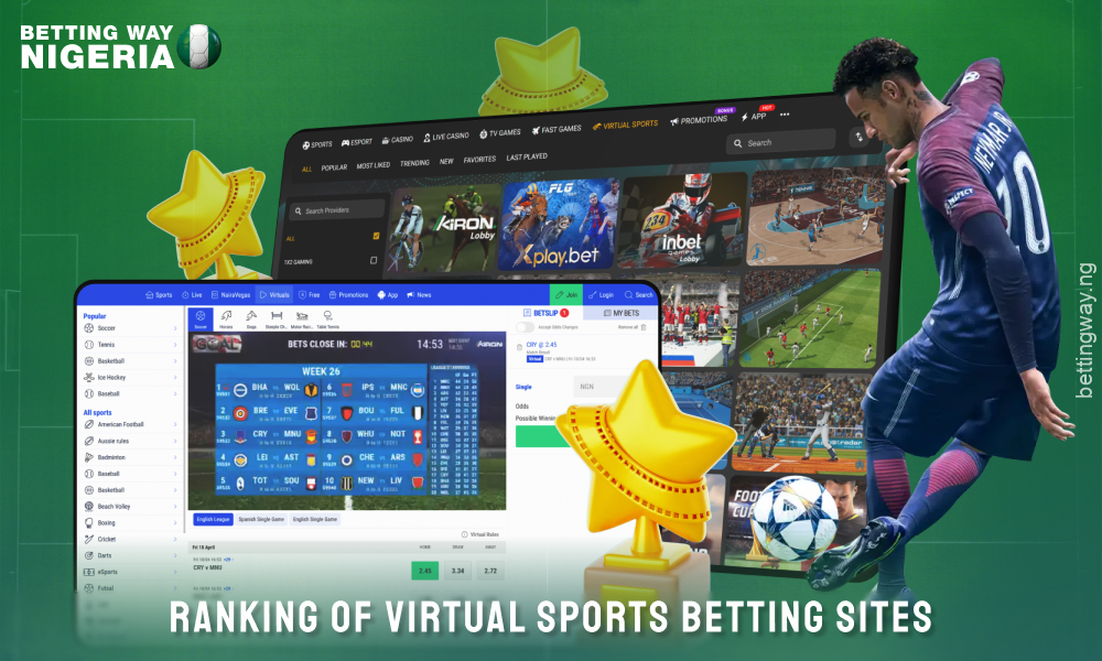 The rating of virtual sports betting sites in Nigeria takes into account the interface, odds, broadcasts, payouts, bonuses and variety of games