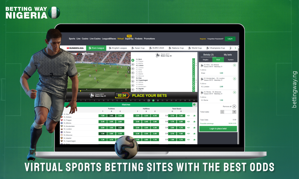 The best virtual sports betting sites in Nigeria offer the highest odds to win