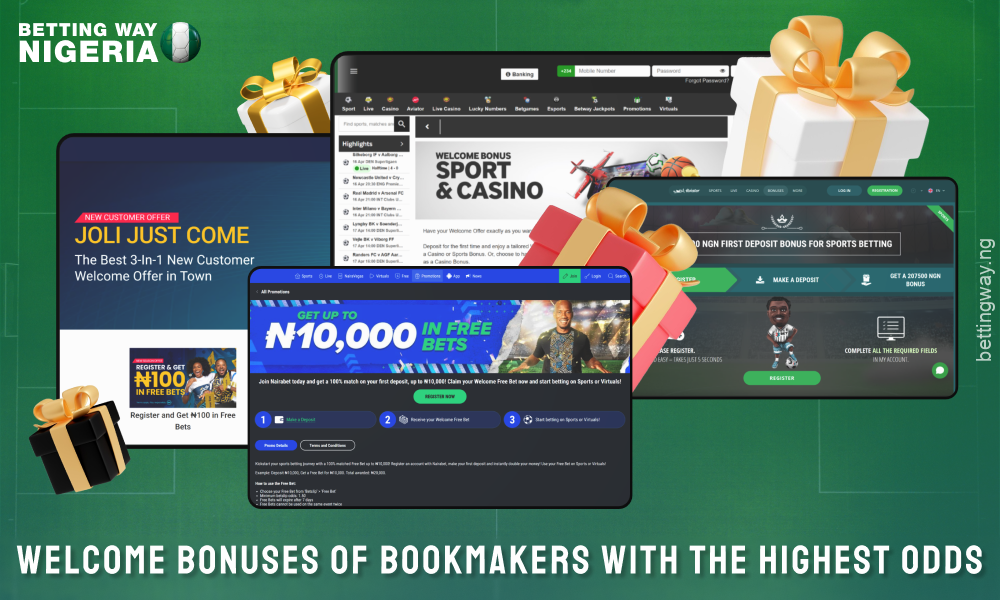 Welcome bonuses from the best bookmakers in Nigeria boost your bankroll and give you a favourable start to your betting