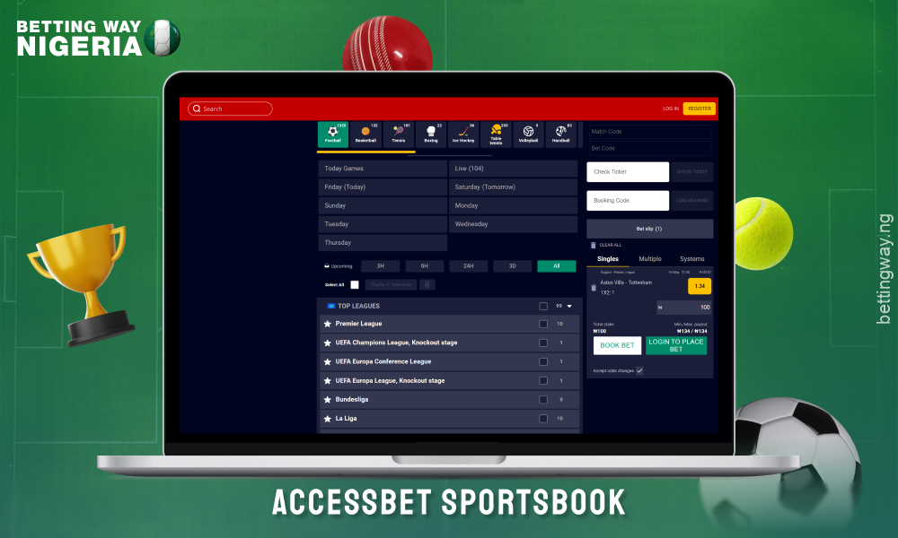 Accessbet offers punters in Nigeria betting on over 18 sports including soccer, virtual gaming and casino