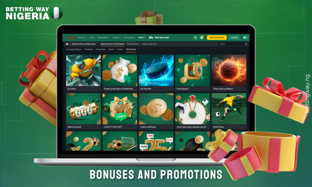 Betwinner offers a welcome bonus 100% bonus to players from Nigeria, as well as access to regular promotions and prizes