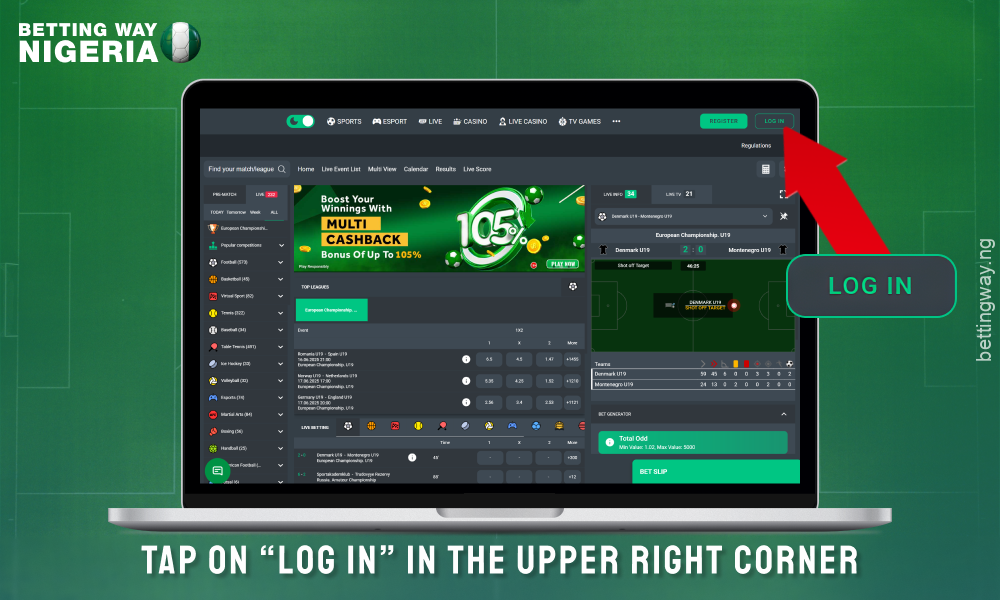 To log into your Betjara account, open the site and click login