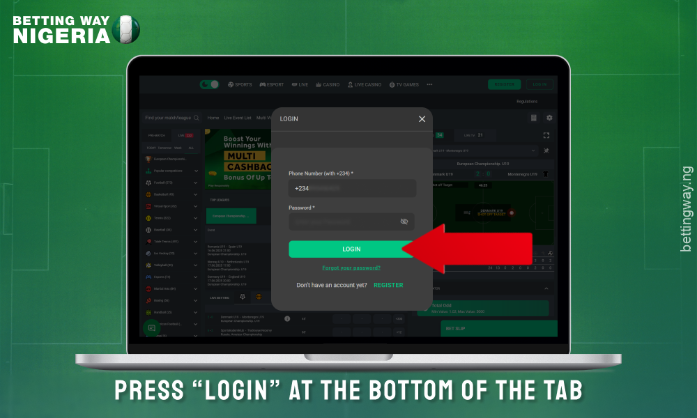 After filling out the form, click on the Login button to log into your Betjara account