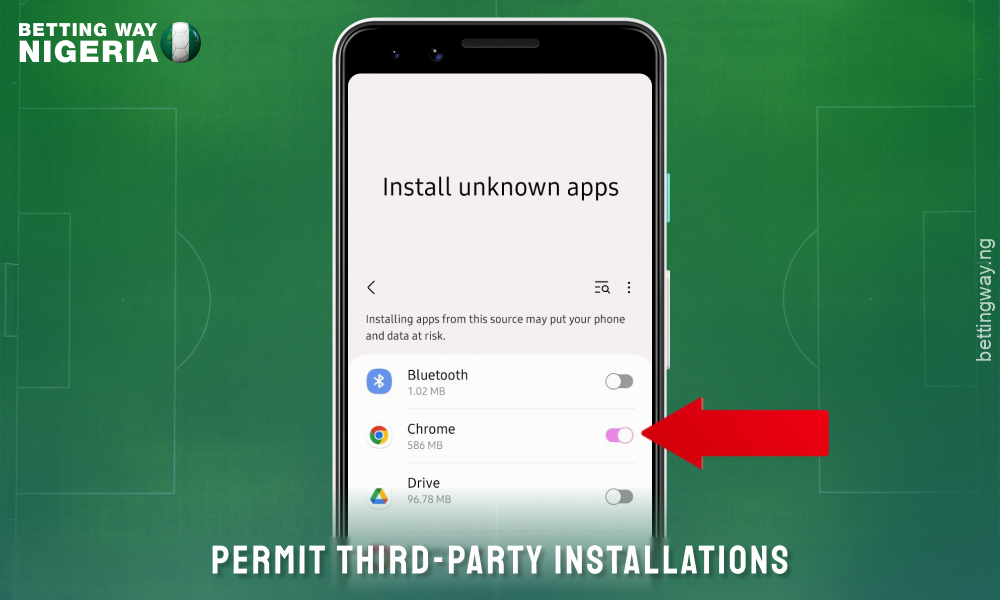 Allow installation of applications from unknown sources to download Betjara for Android