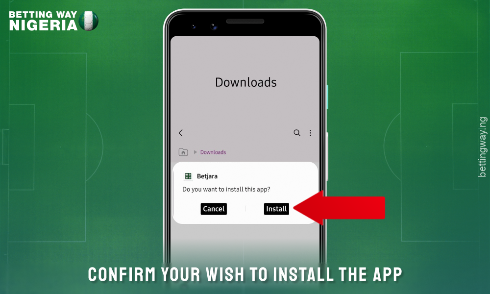 Click on the Betjara Android app installation file and allow the installation