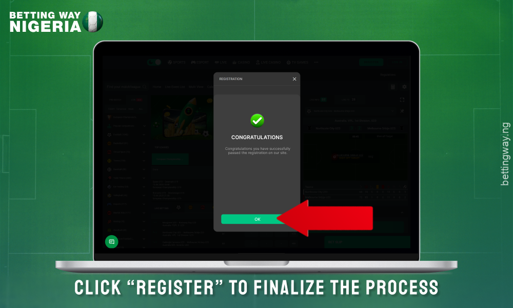 Complete the registration process at Betjara