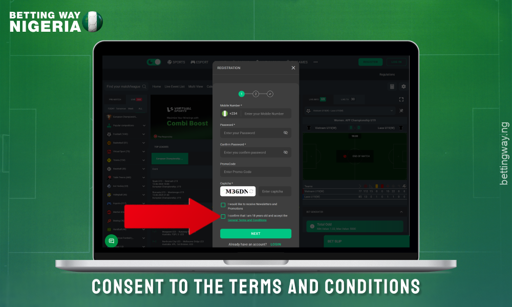 Agree to the terms and conditions of the Betjara betting site