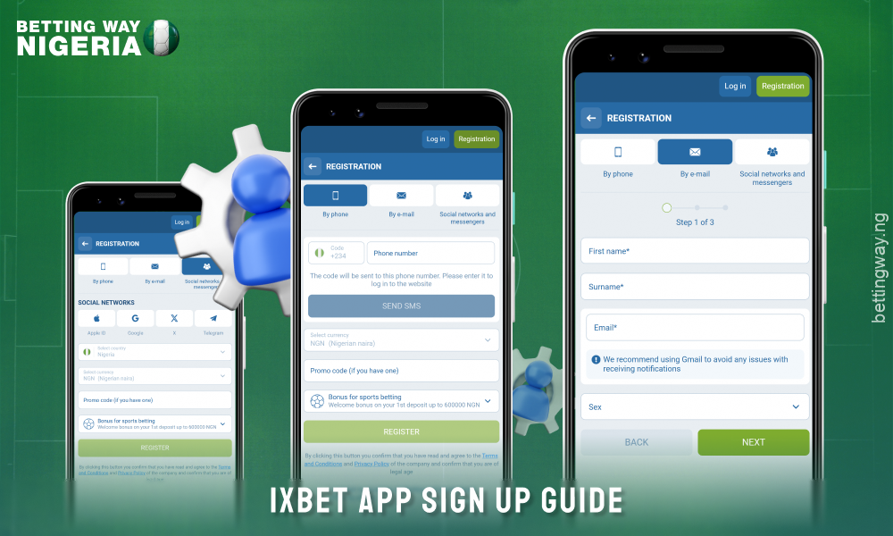 Nigerians can create an account on the 1xBet app by filling out a simple registration form