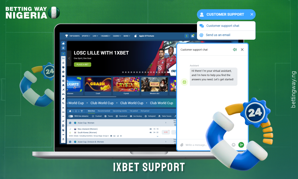 The 1xBet support team in Nigeria is available 24/7 via email, contact form, online chat, hotline and social media platforms