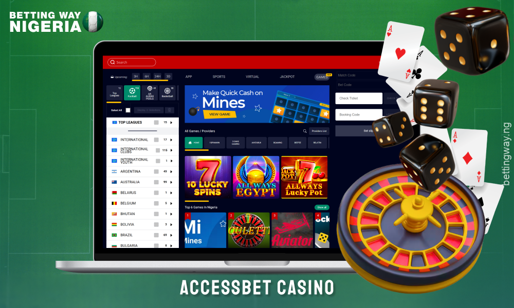 Accessbet Online Casino offers Nigerians a wide range of games from top providers including slots, table games and crash games