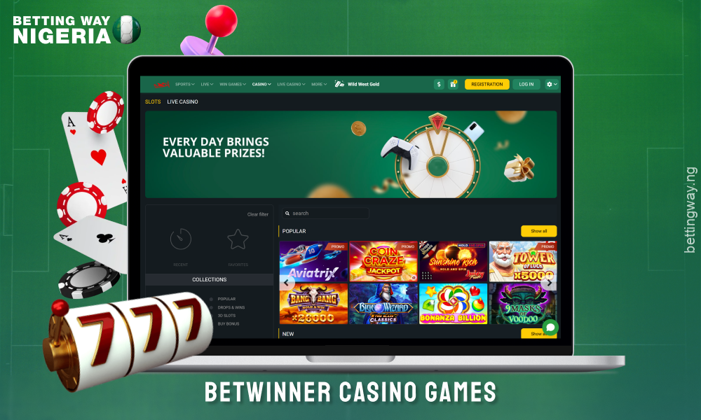 Betwinner Casino offers Nigerian players over 2,000 games including slots, crash games, card and table games