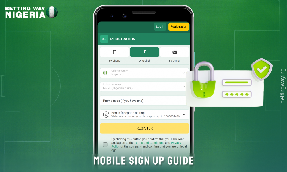 On the Betwinner mobile app, you need to fill in the registration form to create an account