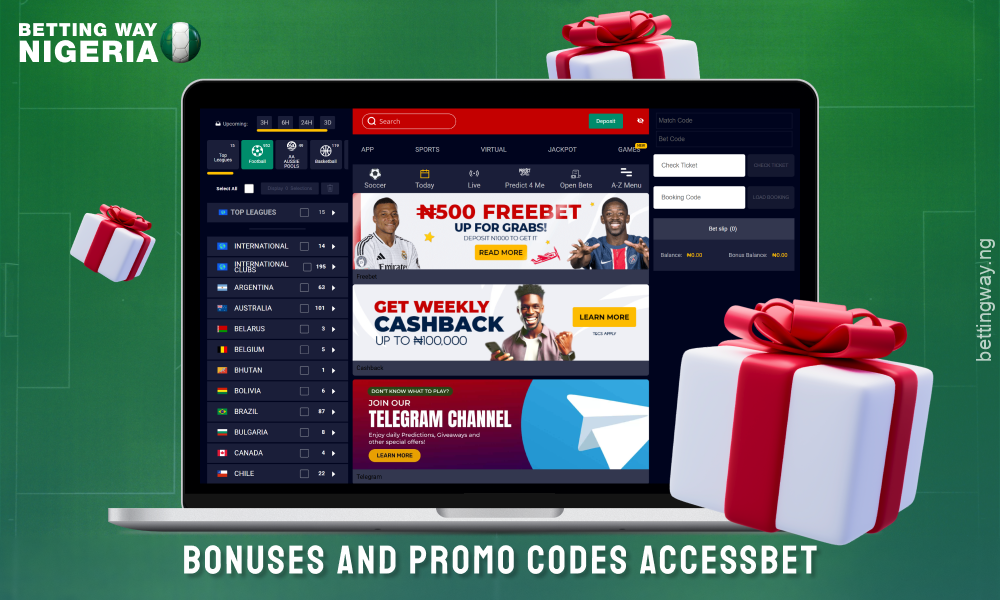 Accessbet provides Nigerian players with a variety of bonuses and promo codes, including daily bonuses and loyalty programme rewards