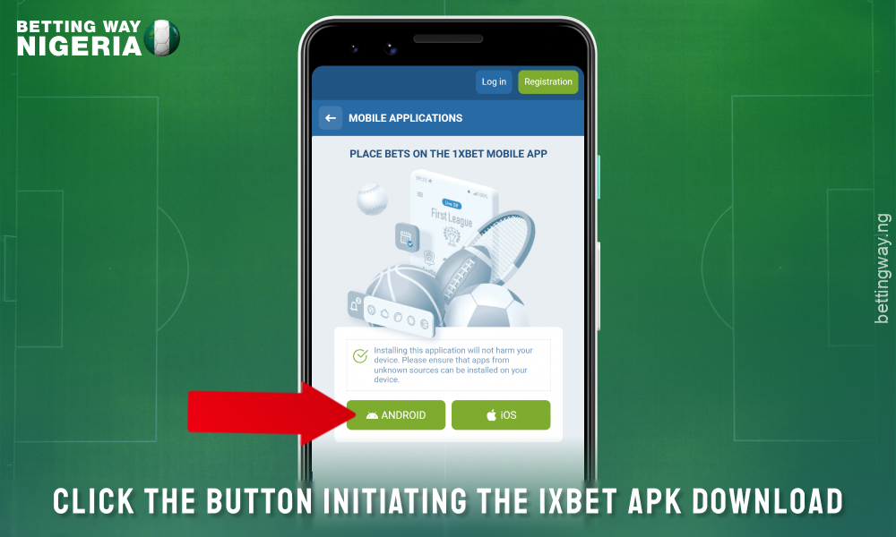 Click on the button and download the 1xbet mobile app for Android