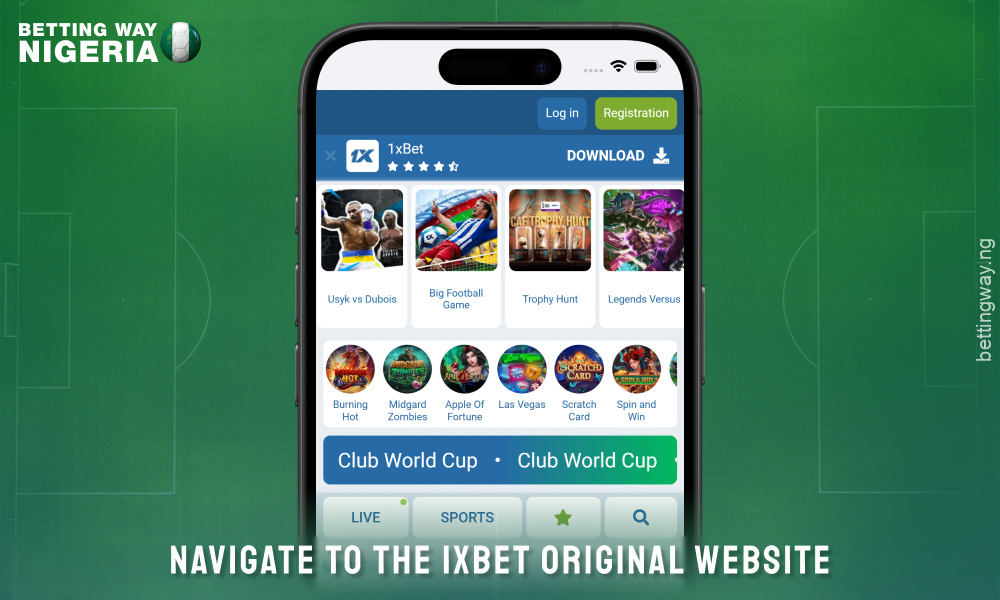Open 1xbet mobile in Nigeria to download the app for iOS
