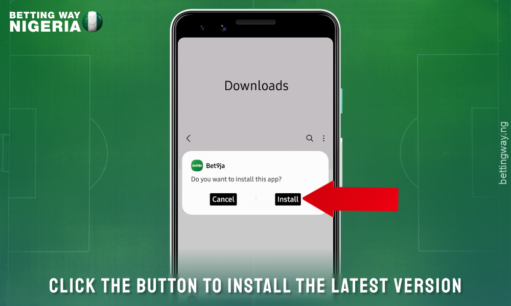 Install Bet9ja app for Android