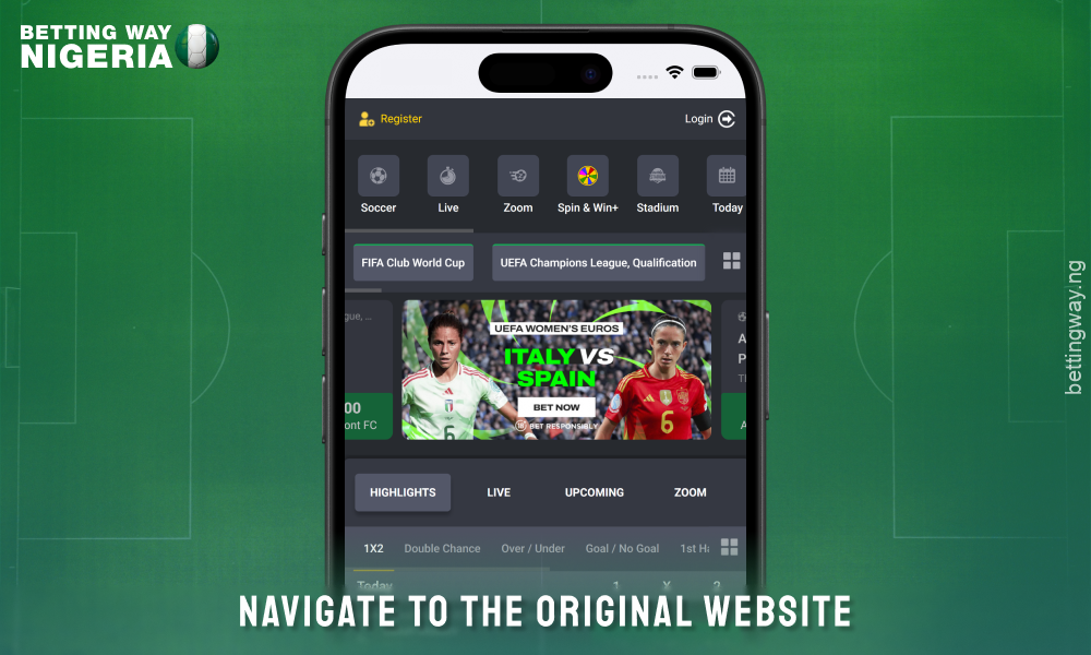 To download the Bet9ja mobile app for iOS, open the bookmaker's official website