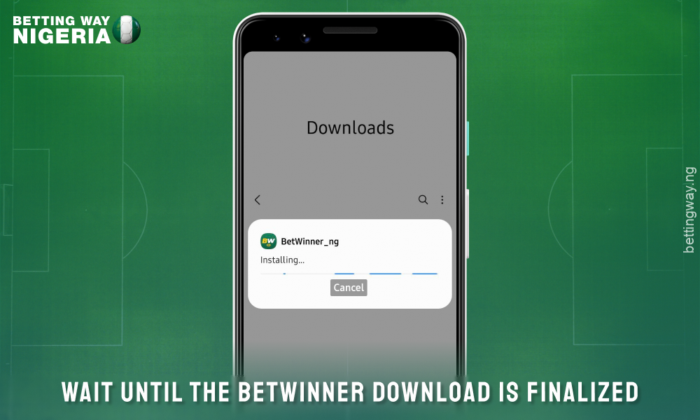 Wait until the Betwinner app for Android is installed and start betting on sports