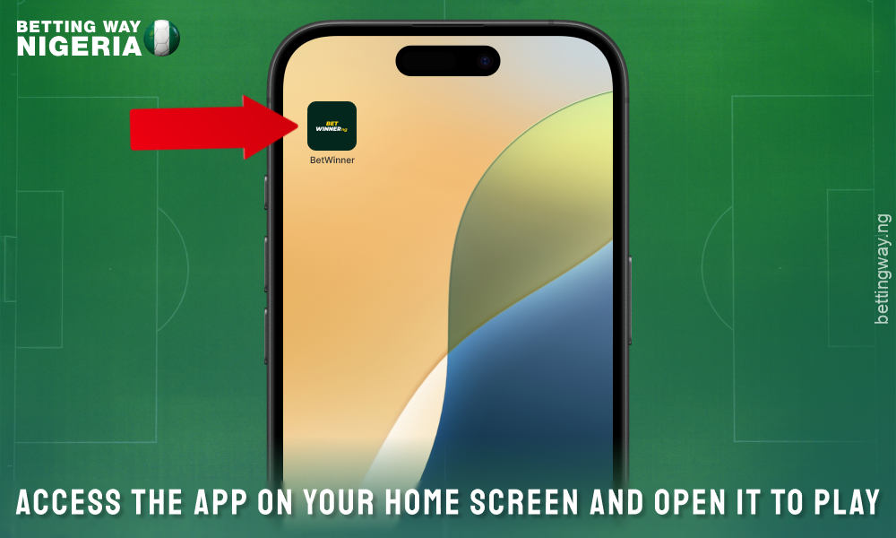 Launch the installed Betwinner Nigeria app on your iPhone and start betting on sports and playing casino games