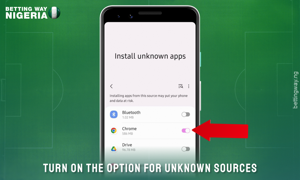 Allow installation from unknown sources to download the Melbet mobile app for Android