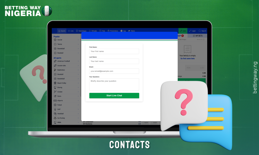 Nairabet's support team in Nigeria is available around the clock via online chat, phone, email and social media