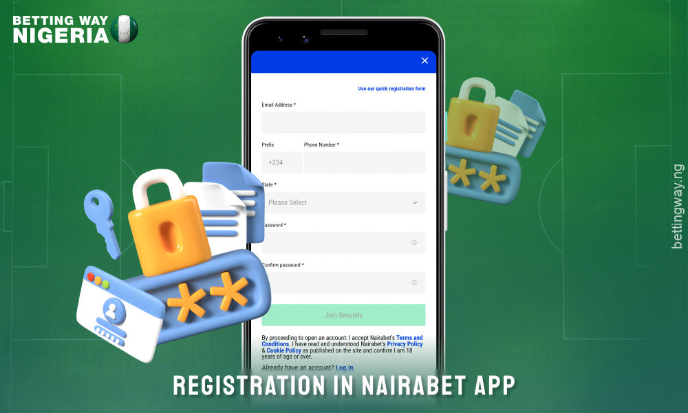 To create an account on the Nairabet app, enter your phone number and password and click Join